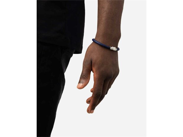 ARMBAND - ZILVER + LEER/STOF BTB | BUDDHA TO BUDDHA