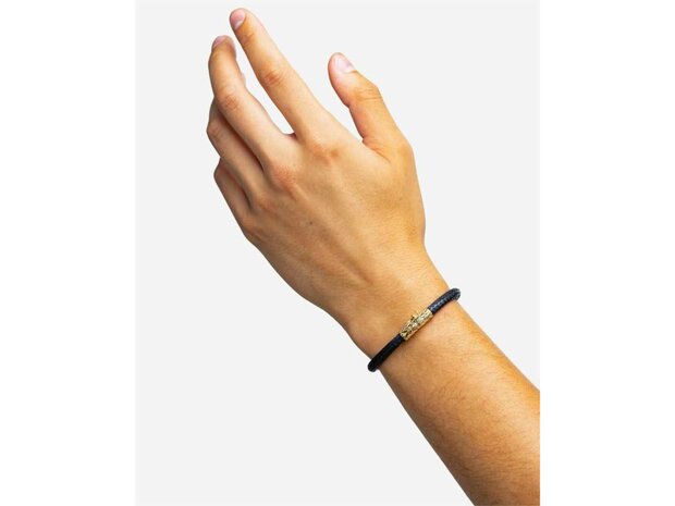 ARMBAND - ZILVER + LEER/STOF BTB | BUDDHA TO BUDDHA