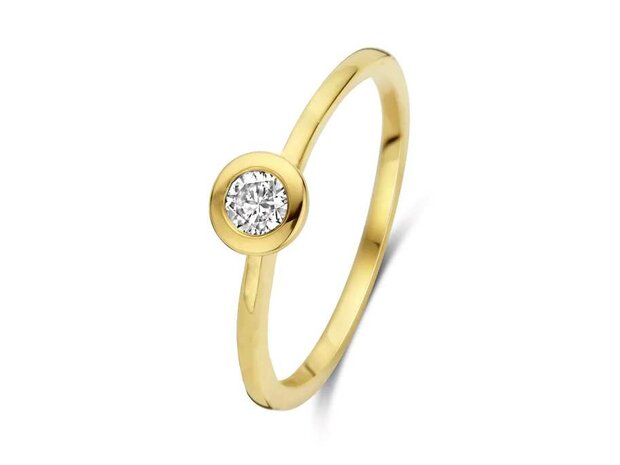 Ring Solitaire briljant - 18kt Geelgoud | COLLECTION VANSCHOENWINKEL