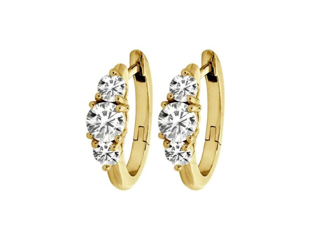 Lab Grown solitair Oorbel - 18kt Bicolor | Lab Grown Collection VS