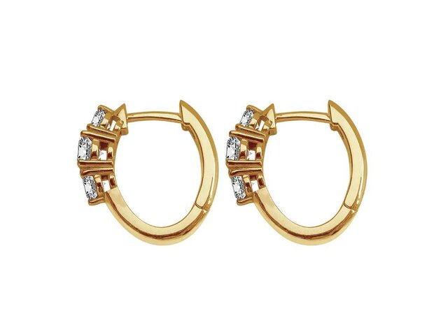 Lab Grown solitair Oorbel - 18kt Bicolor | Lab Grown Collection VS