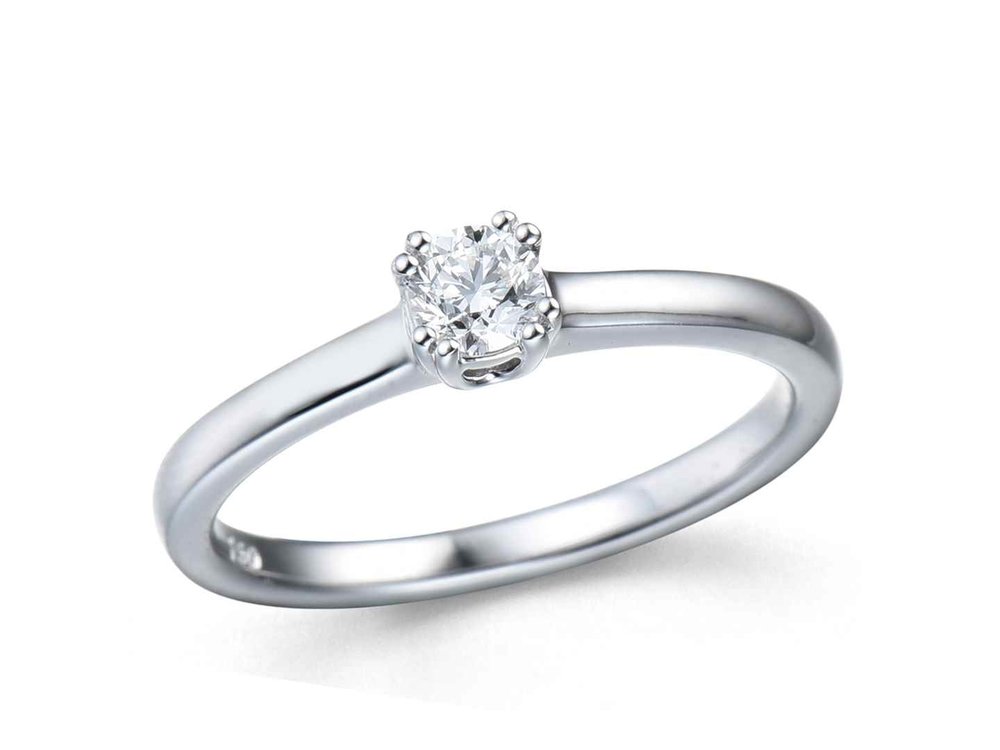 Ring Solitaire briljant - 18kt Witgoud | COLLECTION VANSCHOENWINKEL