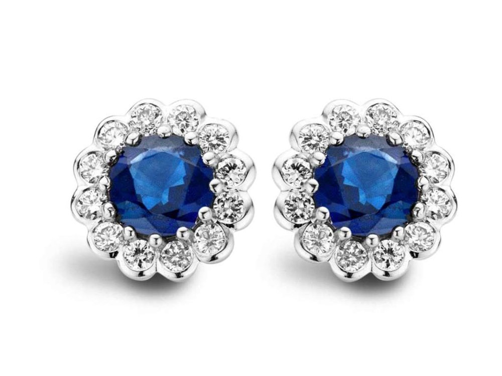 Oorbel kl.steen-briljant - 18kt Witgoud | PIGOU JEWELS