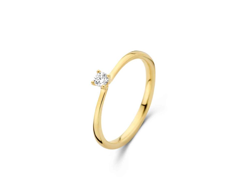 Ring Solitaire briljant - 18kt Geelgoud | COLLECTION VANSCHOENWINKEL