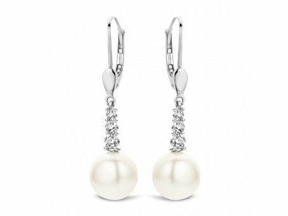 OORBEL AFHANGER ZIRCONIA - 18kt Witgoud | COLLECTION VANSCHOENWINKEL