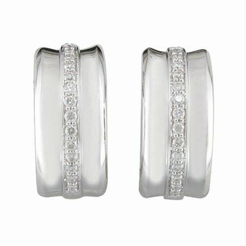 Oorbel Creolen Briljant - 18kt Witgoud | COLLECTION VANSCHOENWINKEL