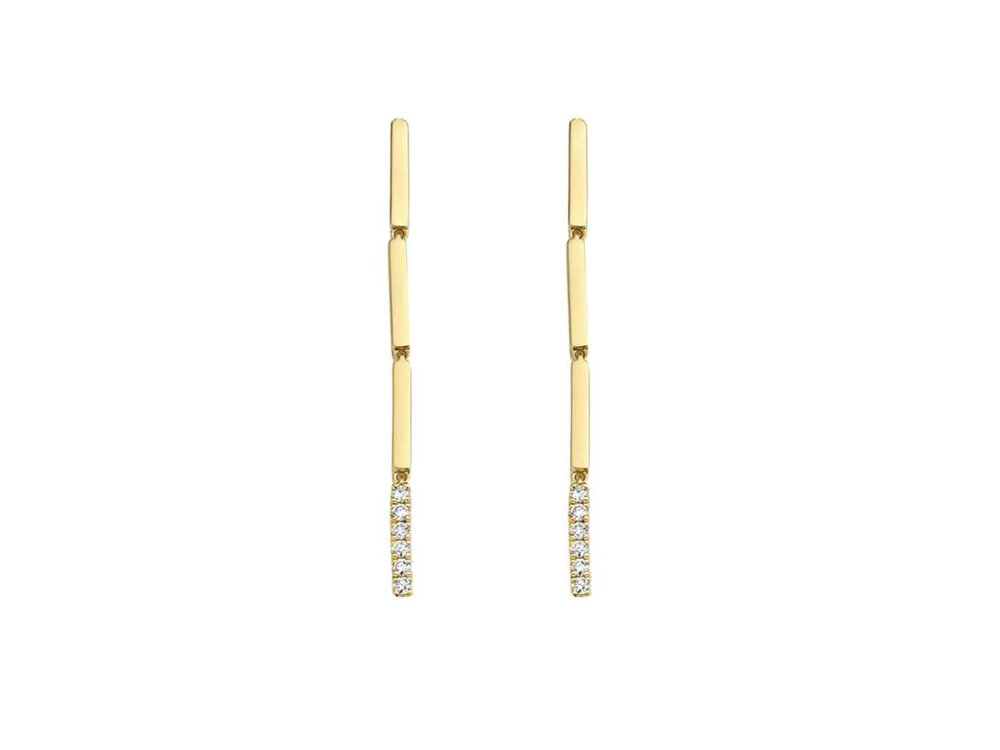 Oorbel afhanger briljant - 18kt Geelgoud | COLLECTION VANSCHOENWINKEL