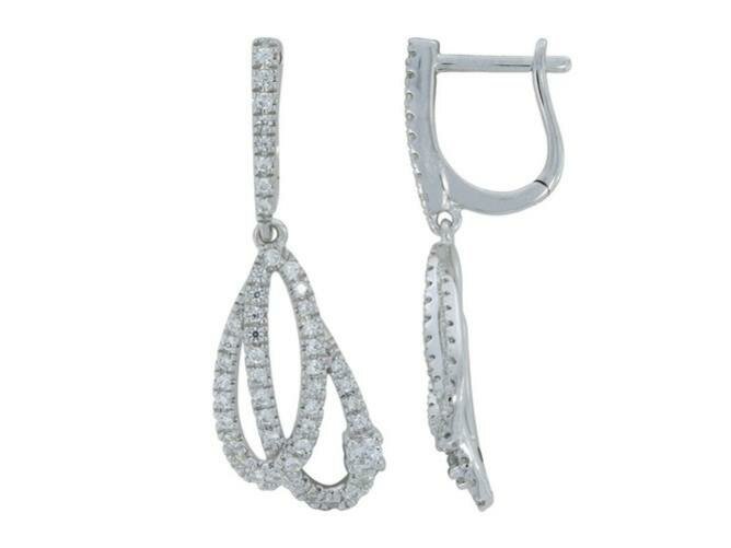 Oorbel afhanger briljant - 18kt Witgoud | COLLECTION VANSCHOENWINKEL