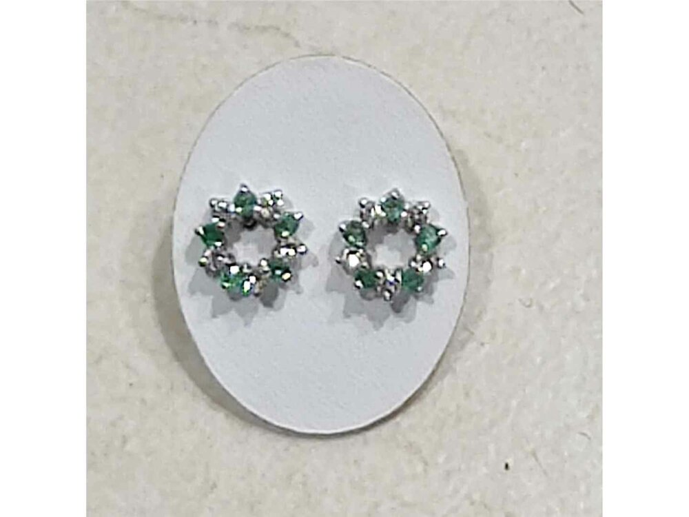 Oorbel kl.steen-briljant - 18kt Witgoud | COLLECTION VANSCHOENWINKEL