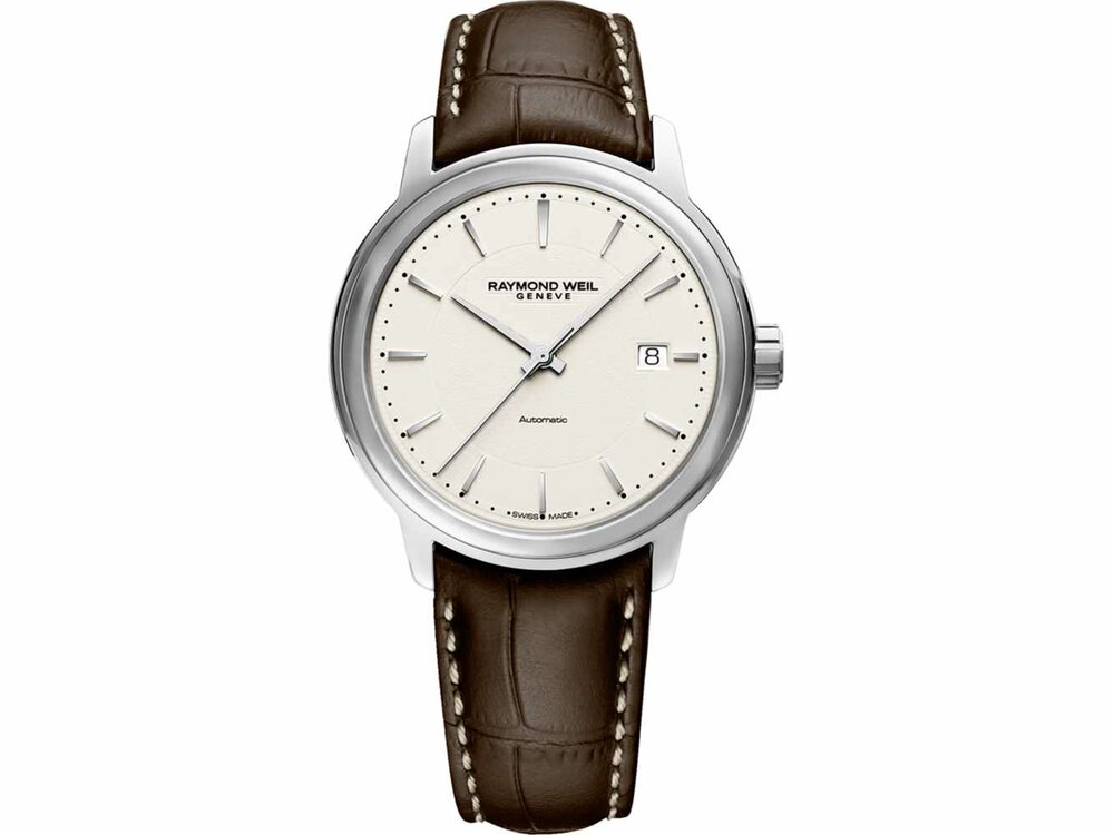 Heren uurwerk Mecanic - Edelstaal+Leer | Raymond Weil