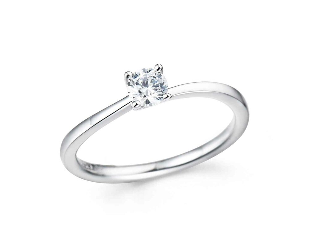 Ring Solitaire briljant - 18kt Witgoud | COLLECTION VANSCHOENWINKEL
