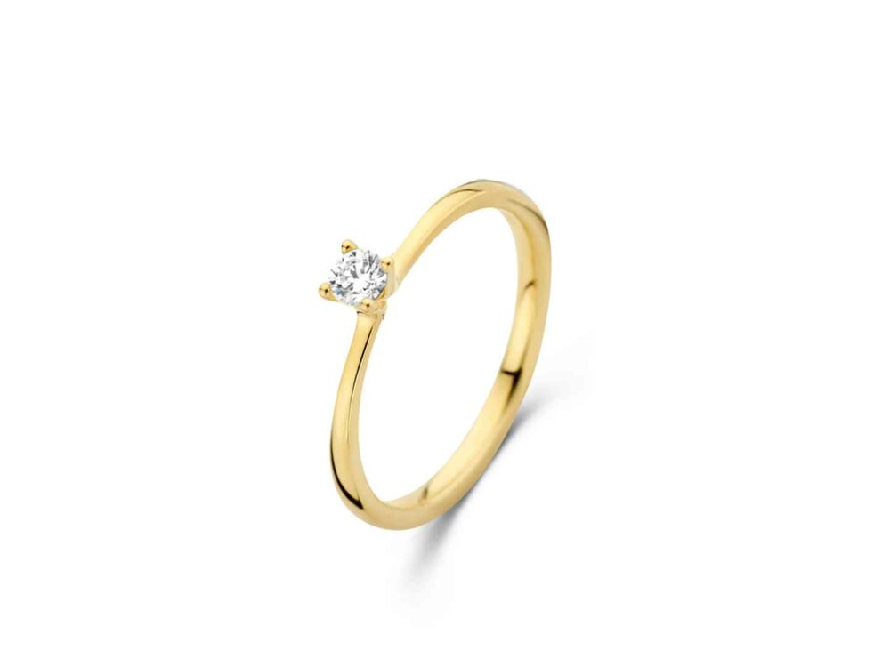 Ring Solitaire briljant - 18kt Geelgoud | COLLECTION VANSCHOENWINKEL