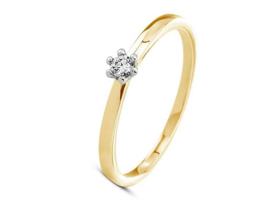 Ring Solitaire briljant - 18kt Geelgoud | COLLECTION VANSCHOENWINKEL