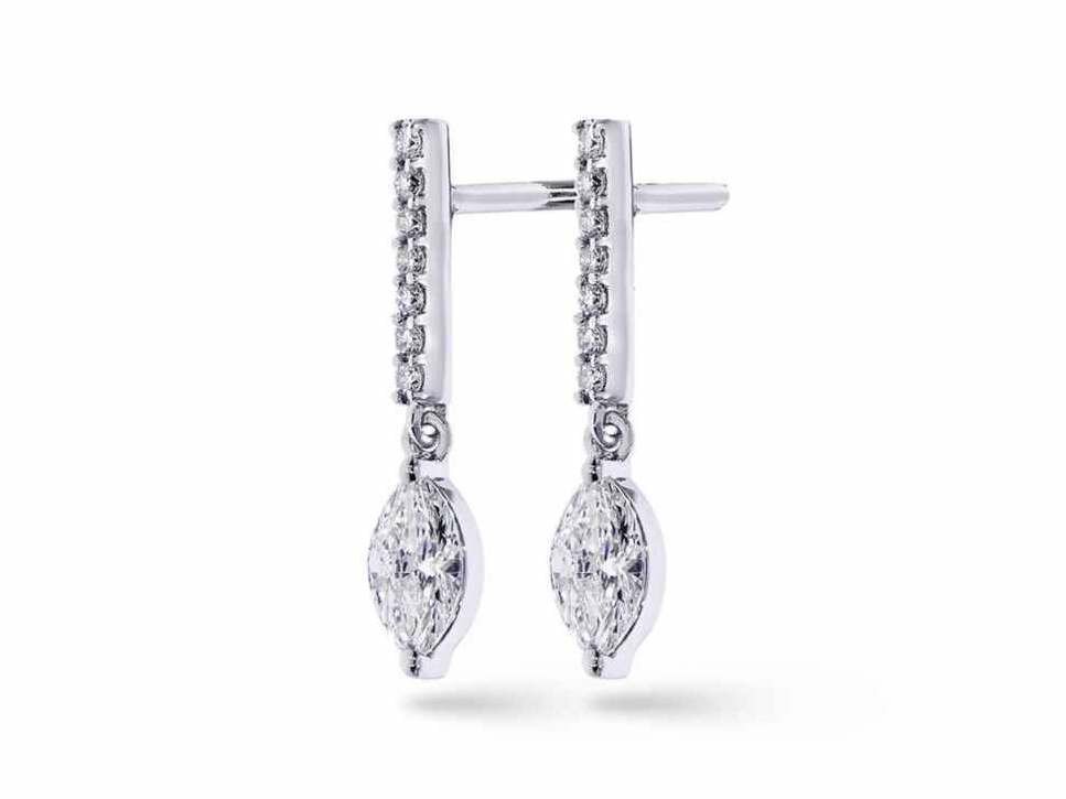 Oorbel afhanger briljant - 18kt Witgoud | COLLECTION VANSCHOENWINKEL