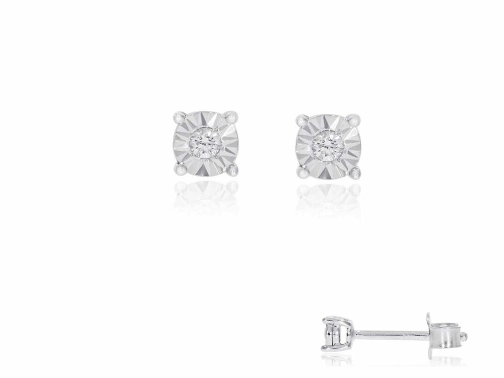 Oorbel solitaire briljant - 18kt Witgoud | COLLECTION VANSCHOENWINKEL