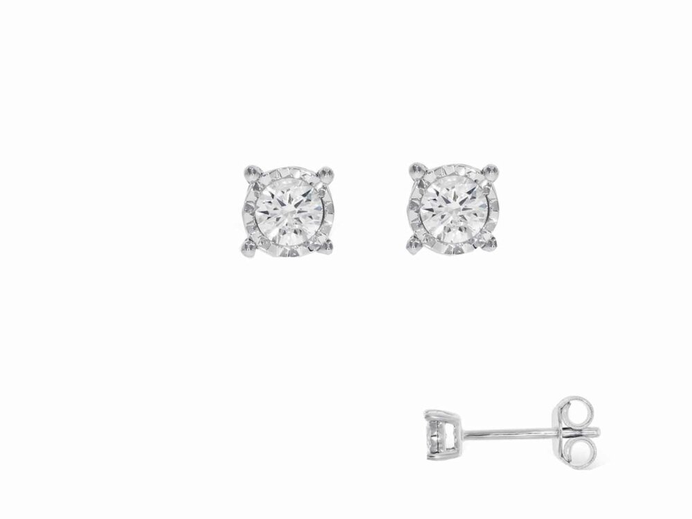 Oorbel solitaire briljant - 18kt Witgoud | COLLECTION VANSCHOENWINKEL