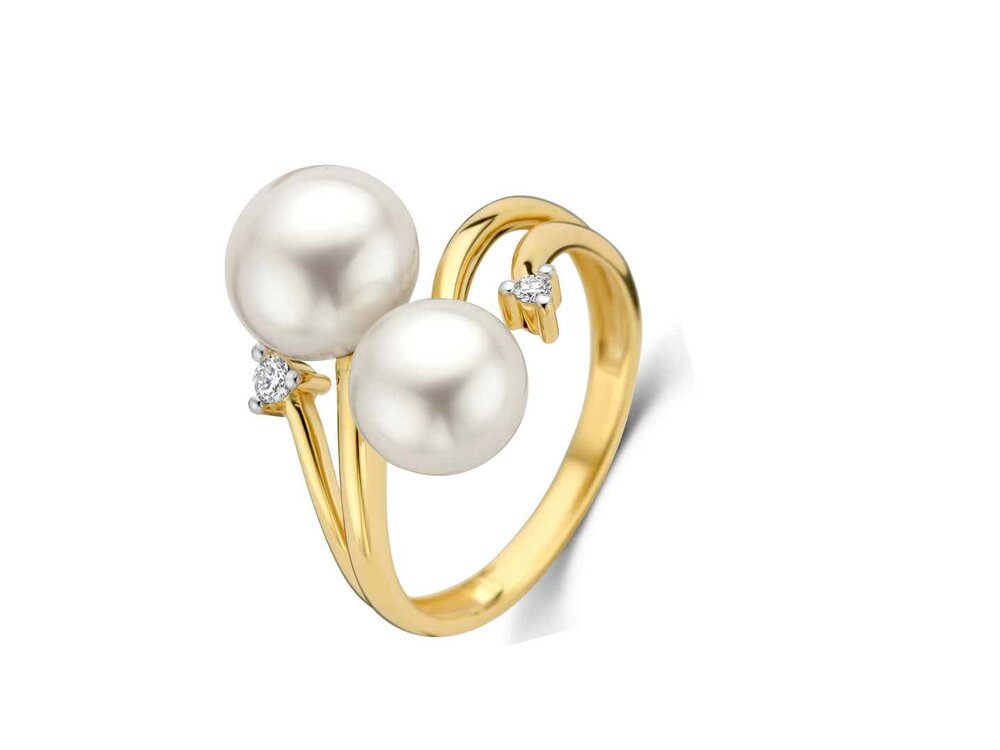 Ring parel-briljant - 18kt Geelgoud | COLLECTION VANSCHOENWINKEL
