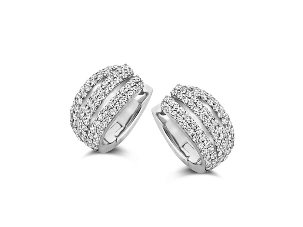 OORBELLEN CREOLEN ZIRCONIA - Naiomy (AG) Zilver