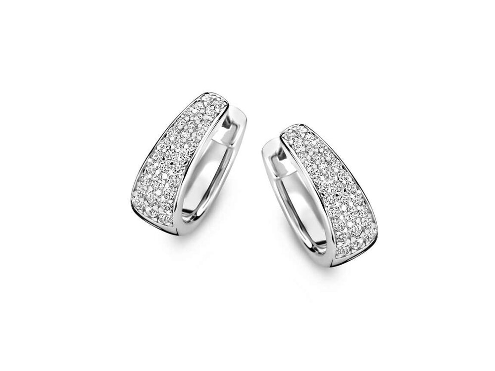 OORBELLEN CREOLEN ZIRCONIA - Naiomy (AG) Zilver