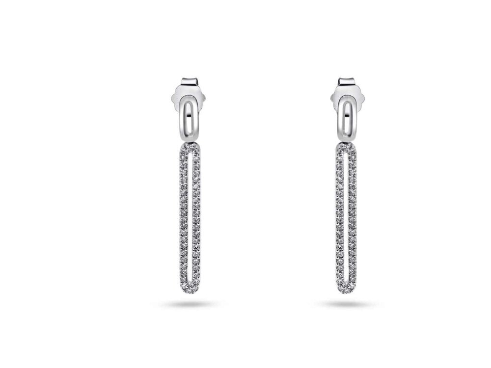 Oorbel afhanger briljant - 18kt Witgoud | COLLECTION VANSCHOENWINKEL