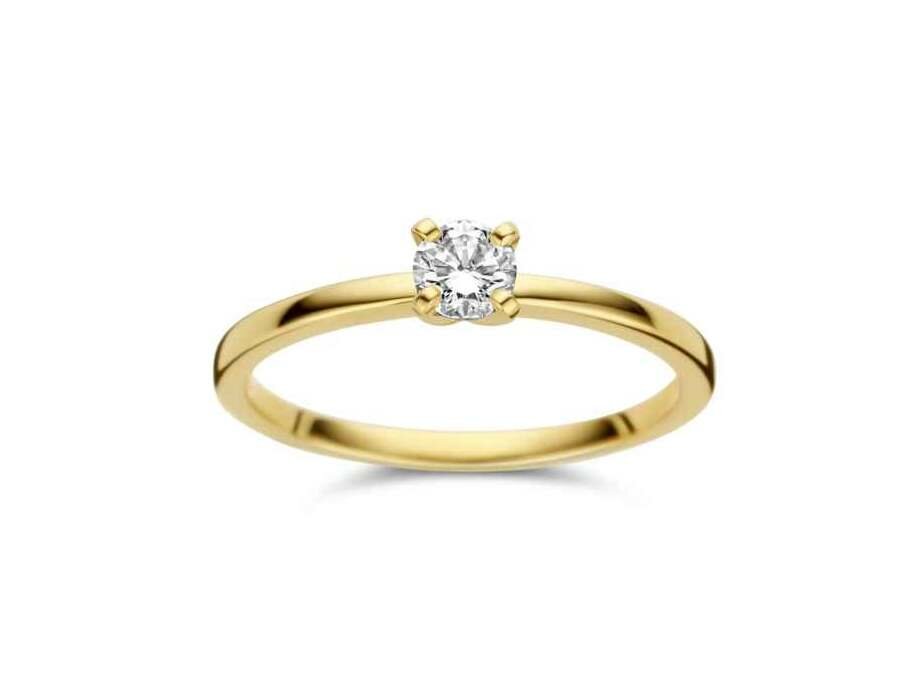 Ring Solitaire briljant - 18kt Geelgoud | COLLECTION VANSCHOENWINKEL