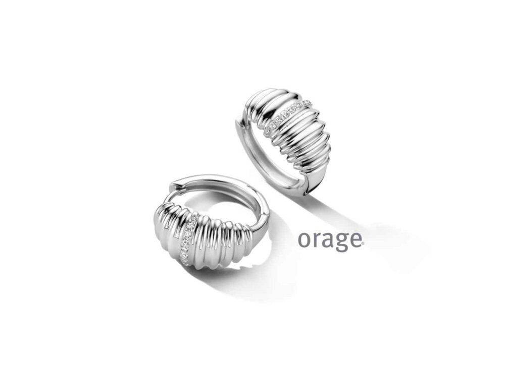 OORBELLEN CREOLEN ZIRCONIA - Orage Silver Jewellery | (Ag) Orage Zilver
