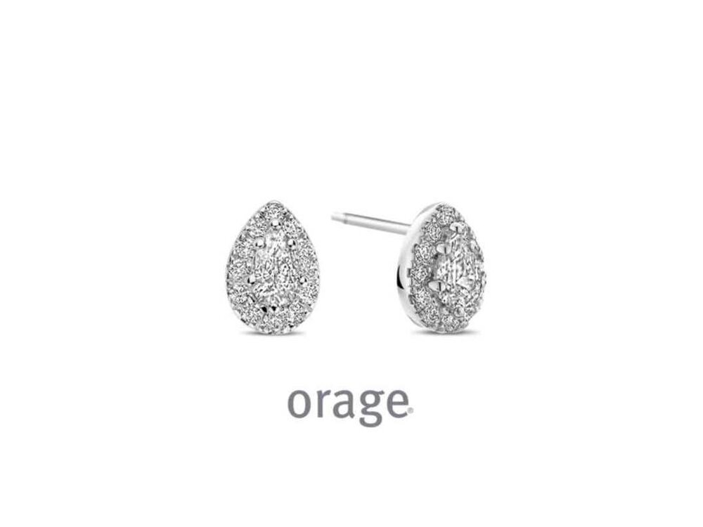 Oorbellen zirconia - Orage Silver Jewellery | (Ag) Orage Zilver