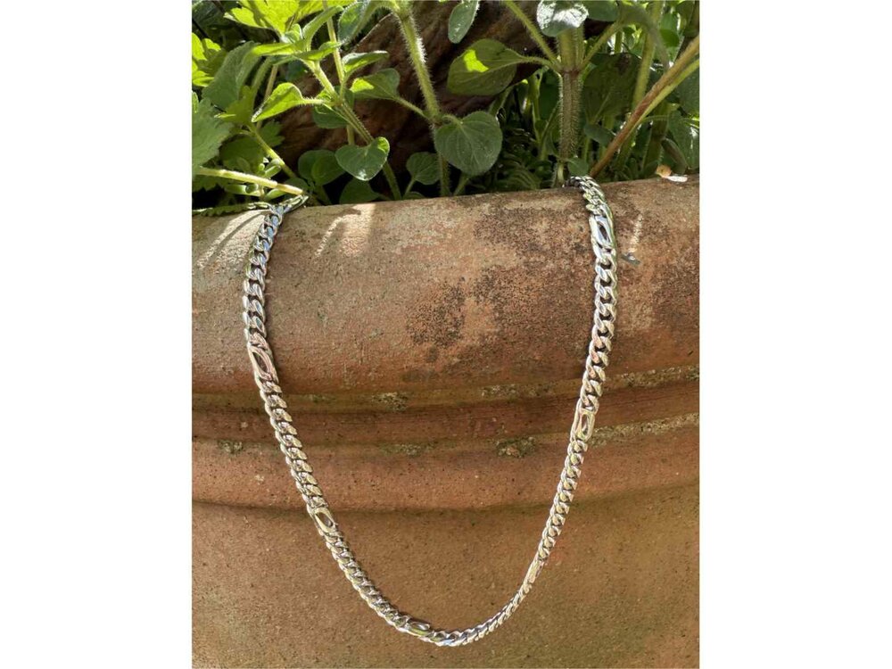 Heren ketting Figaro - Zilver Gerhodineerd | (AG) Zilver Collection VS