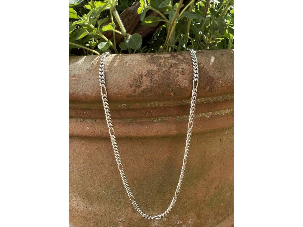Heren ketting Figaro - Zilver Gerhodineerd | (AG) Zilver Collection VS