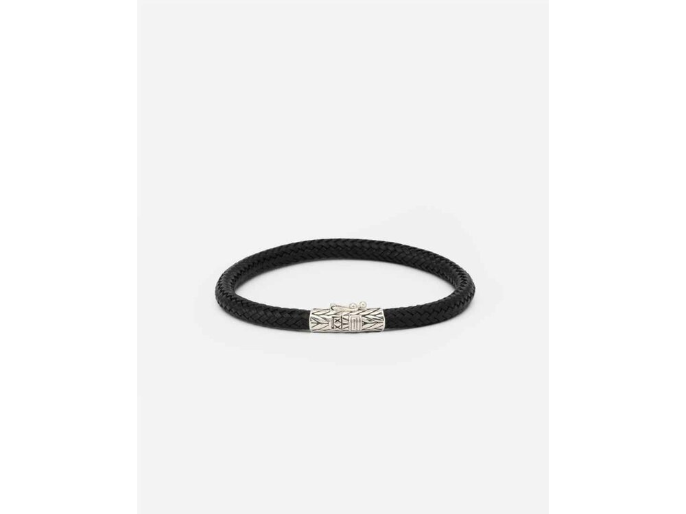 ARMBAND - ZILVER + LEER/STOF BTB | BUDDHA TO BUDDHA