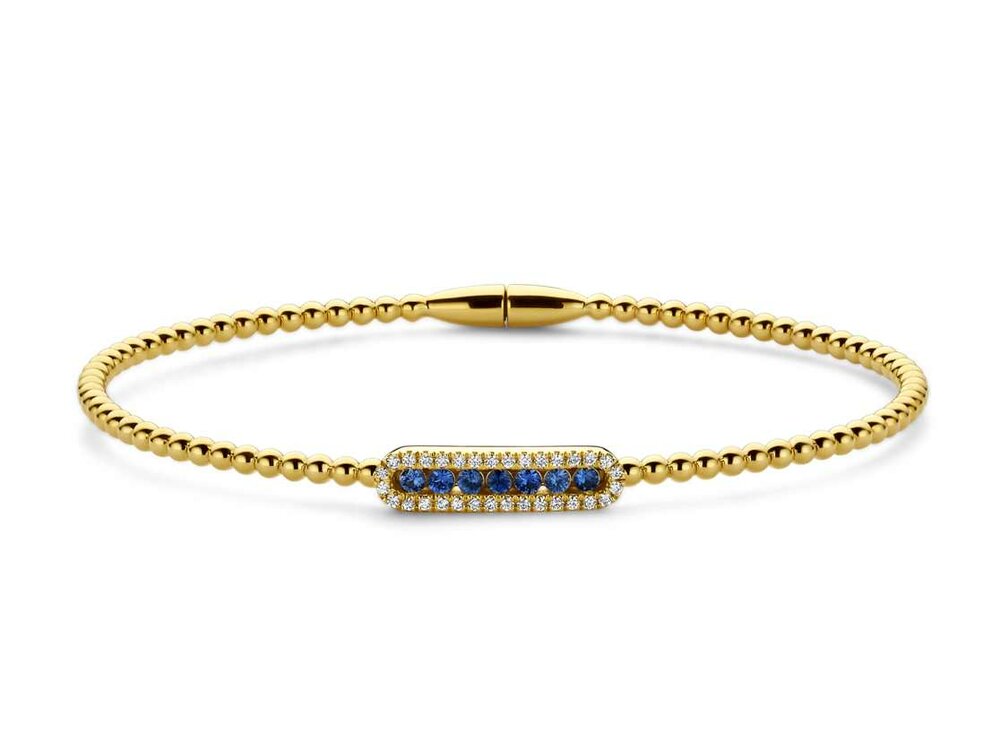 ARMBAND KL.STEEN + BRILJ - 18kt Geelgoud | COLLECTION VANSCHOENWINKEL