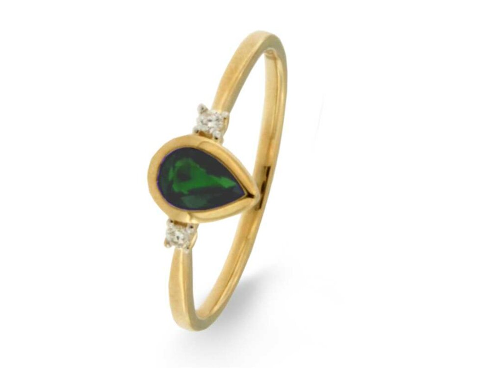 Ring kl.steen-Briljant - 18kt Geelgoud | COLLECTION VANSCHOENWINKEL