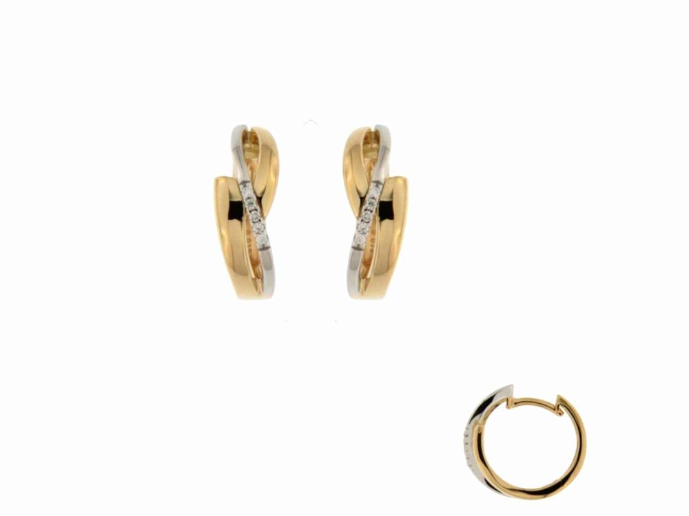 Oorbel Creolen Briljant - 18kt Bicolor | COLLECTION VANSCHOENWINKEL