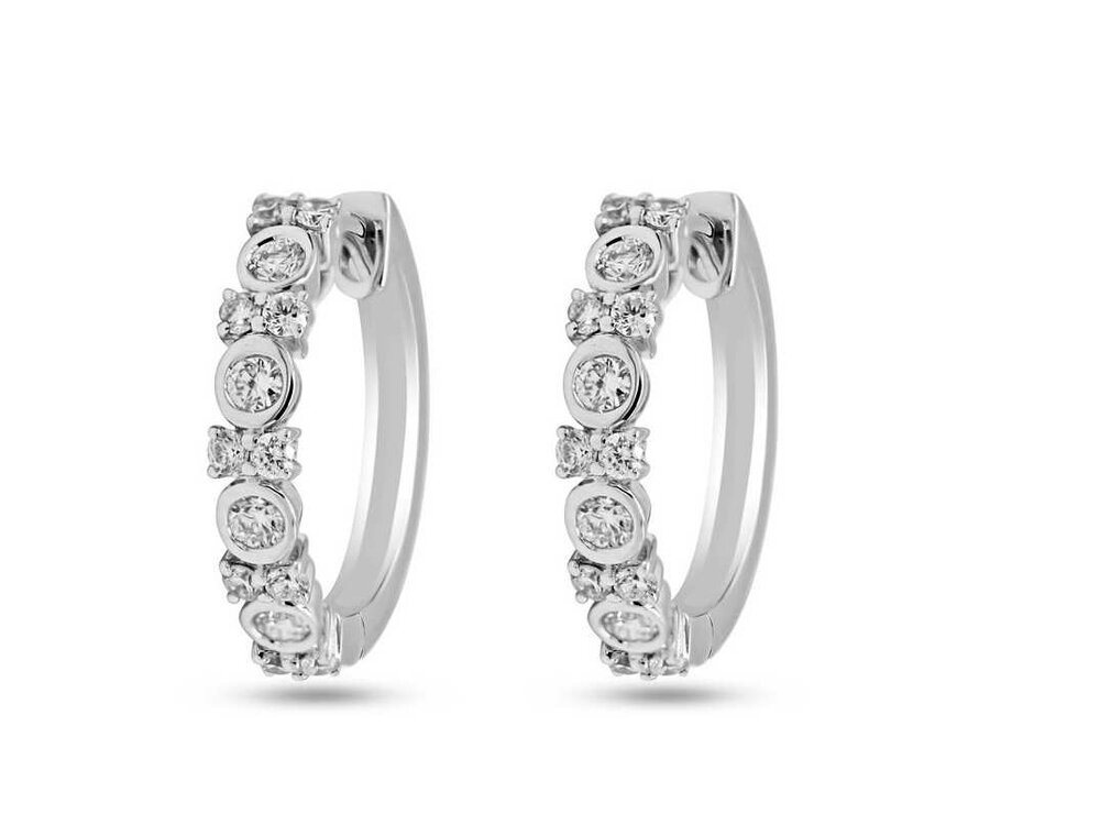 Oorbel Creolen Briljant - 18kt Witgoud | COLLECTION VANSCHOENWINKEL