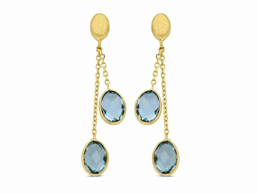 OORBELLEN KLEURSTEEN - 18kt Geelgoud | COLLECTION VANSCHOENWINKEL