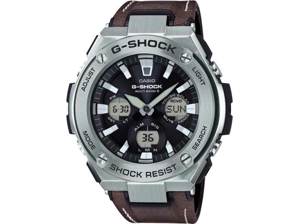 Horloge G-shock Solar Wave - Leder-staal | Casio G-shock