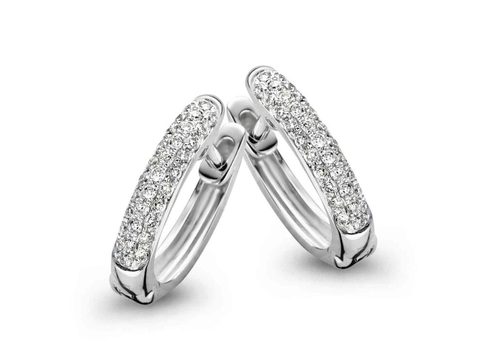 Oorbel Creolen Briljant - 18kt Witgoud | COLLECTION VANSCHOENWINKEL
