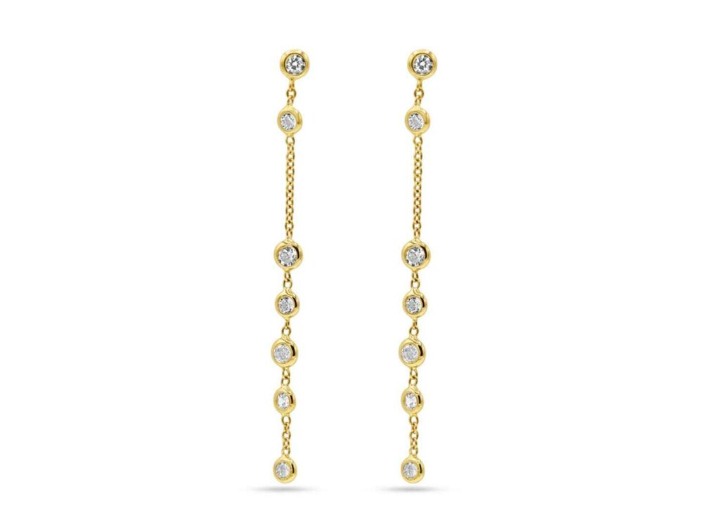 OORBEL AFHANGER ZIRCONIA - 18kt Geelgoud | COLLECTION VANSCHOENWINKEL