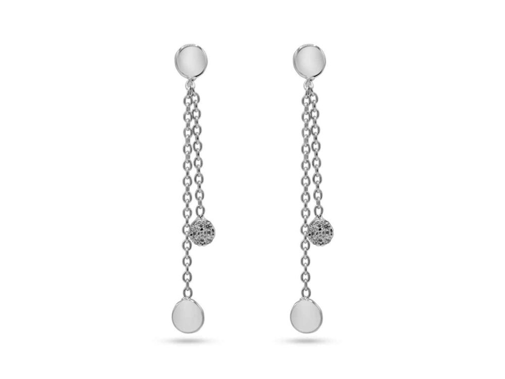 OORBEL AFHANGER ZIRCONIA - 18kt Witgoud | COLLECTION VANSCHOENWINKEL