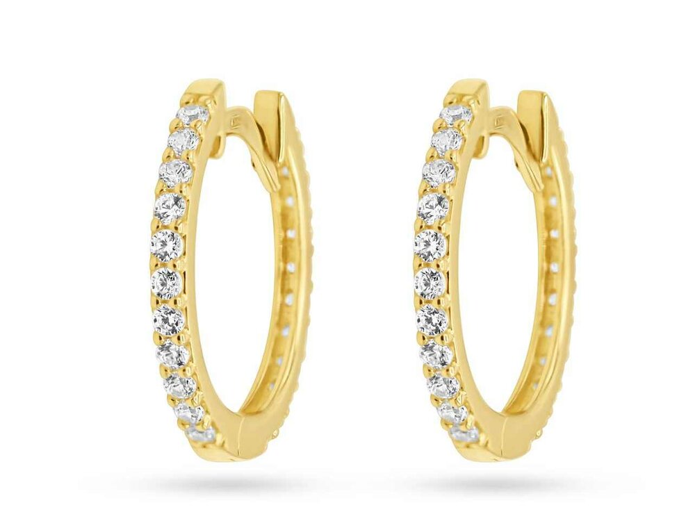 OORBELLEN CREOLEN ZIRCONIA - 18kt Geelgoud | COLLECTION VANSCHOENWINKEL