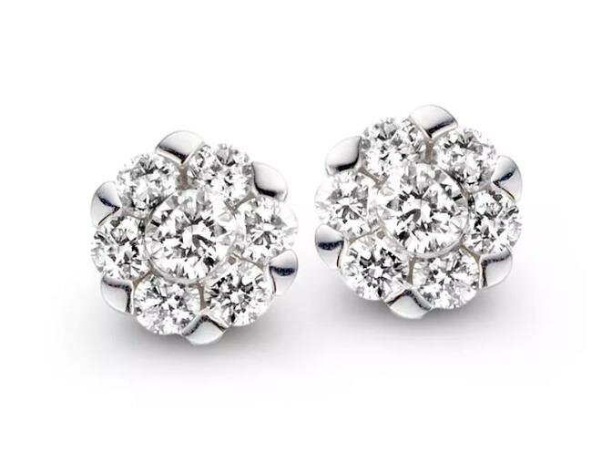 Oorbel entourage briljant - 18kt Witgoud | COLLECTION VANSCHOENWINKEL