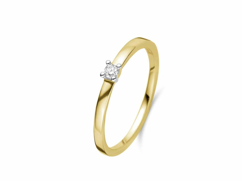 Ring Solitaire briljant - 18kt Bicolor | COLLECTION VANSCHOENWINKEL
