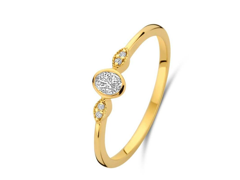 Ring Solitaire briljant - 18kt Geelgoud | COLLECTION VANSCHOENWINKEL