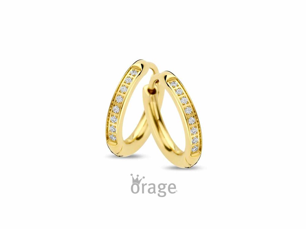 OORBELLEN CREOLEN ZIRCONIA - Orage STEEL Jewellery | (Ag) Orage Zilver