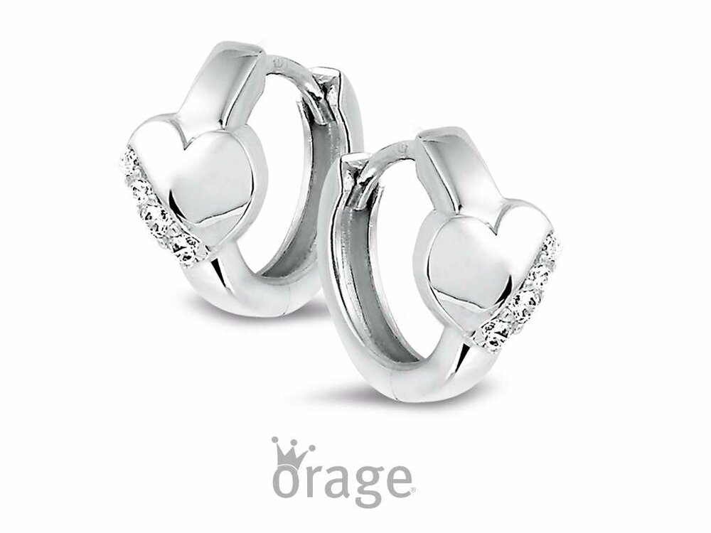OORBELLEN CREOLEN ZIRCONIA - Orage Kids Silver | (Ag) Orage Zilver