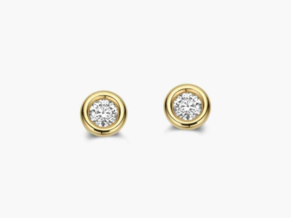 Lab Grown solitair Oorbel - 18kt Geelgoud | Lab Grown Collection VS