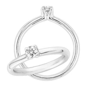 Ring Solitaire briljant - 18kt Witgoud | J & A Collection 1970