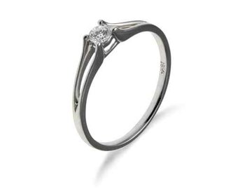 Ring Solitaire briljant - 18kt Witgoud | J & A Collection 1970