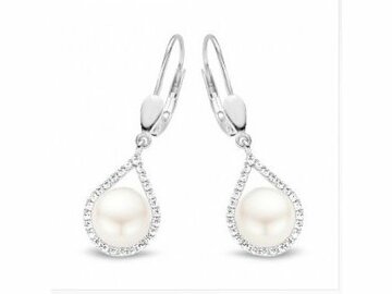 OORBEL AFHANGER ZIRCONIA - 18kt Witgoud | COLLECTION VANSCHOENWINKEL