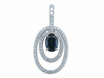 Hanger Kl.steen-Brilj - 18kt Witgoud | J & A Collection 1970